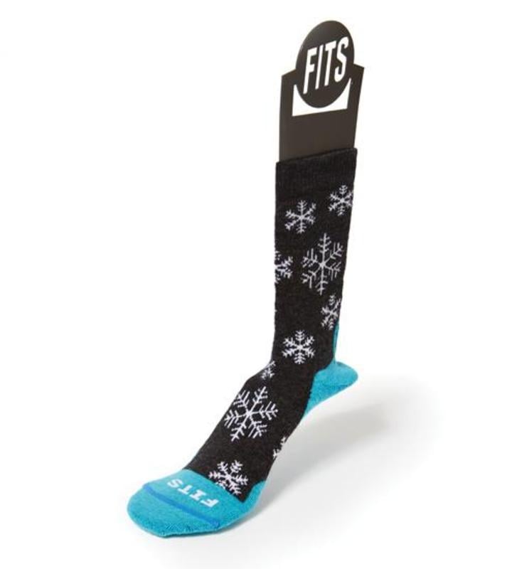 Fits Medium Hiker Crew Sock Snowflakes - Unisex