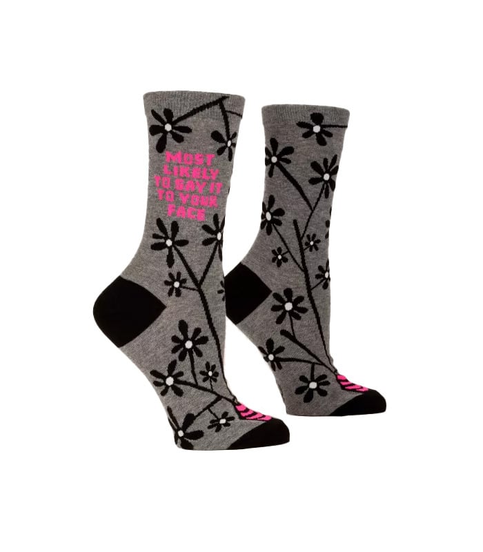 Blue Q Say it to Your Face Crew Socks - Women`s