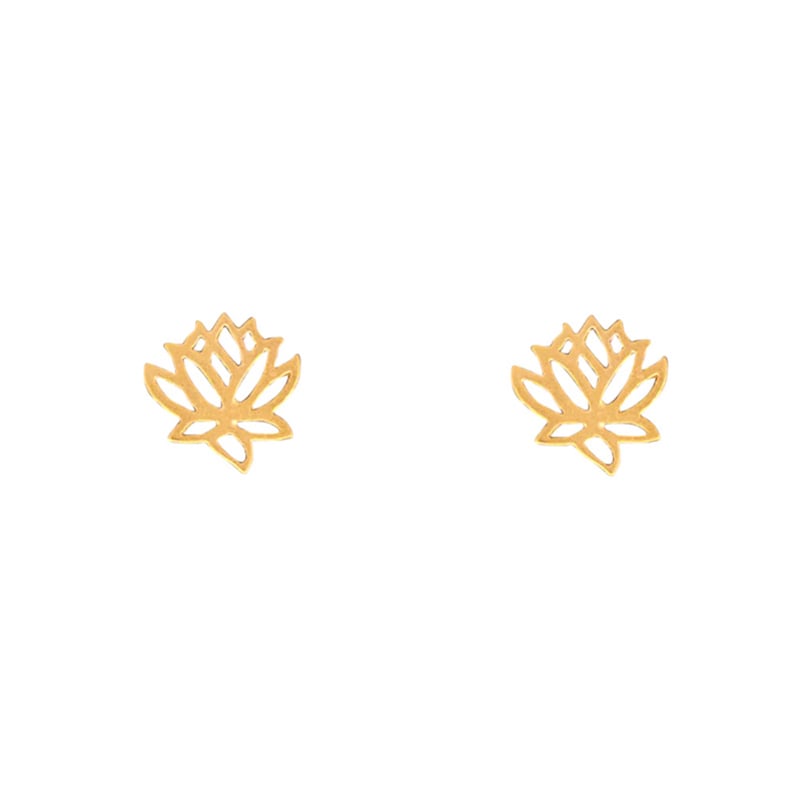 Bronwen Jewelry Tiny Charm Post Earring - Lotus Flower