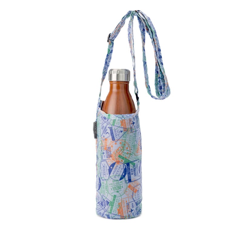 Travelon Packable Water Bottle Tote Stamped Print